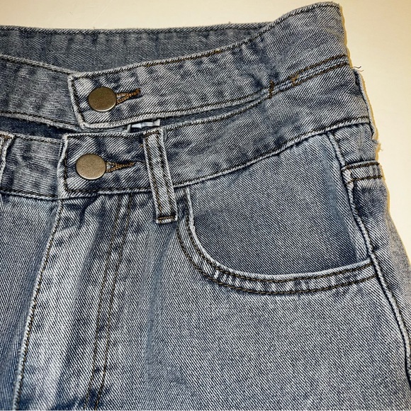 Ashi Studio Cut Out Waist High Rise Wide Leg Jeans Light Wash Sz M - Picture 7 of 14